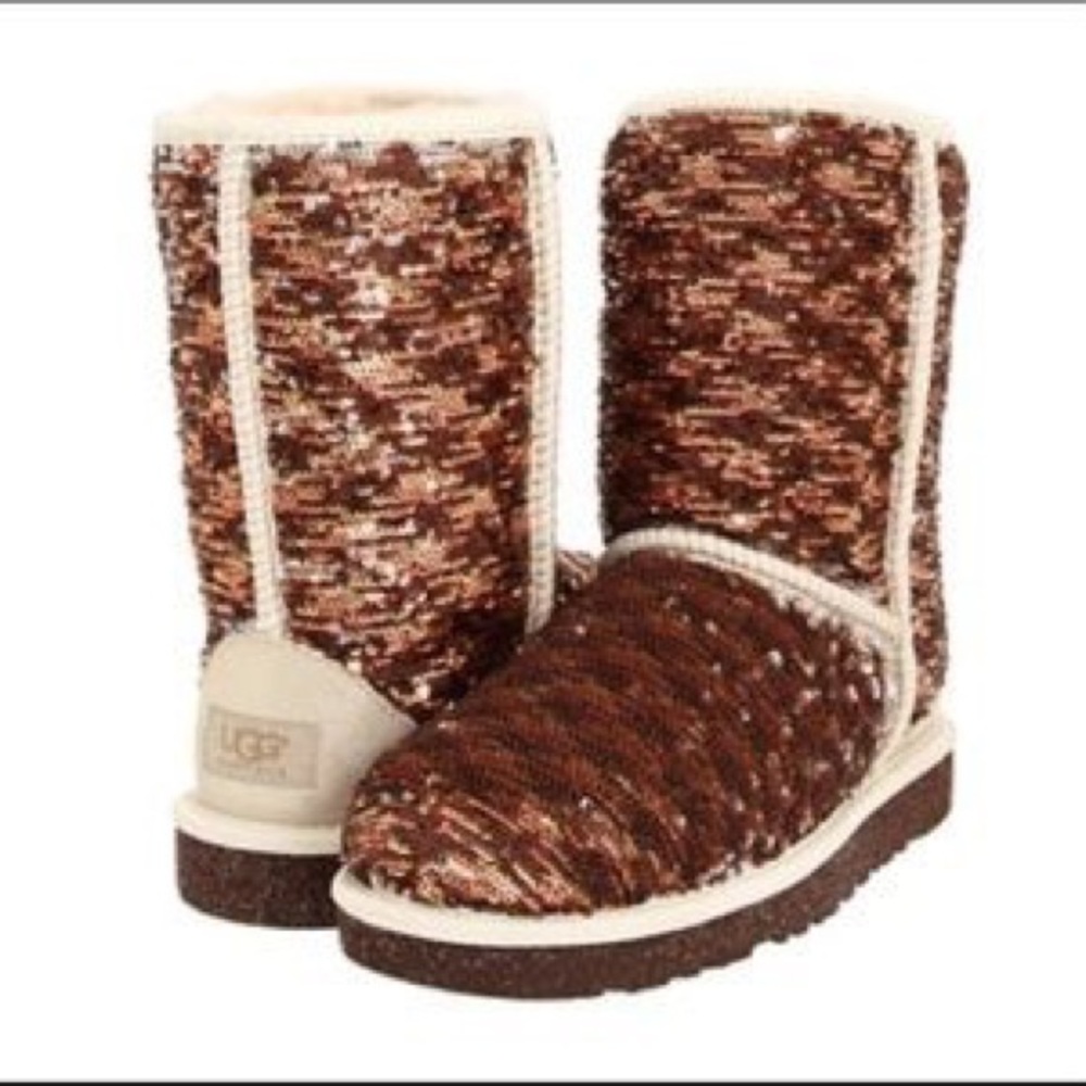 BROWN/SILVER SPARKLE UGGS